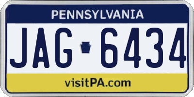 PA license plate JAG6434