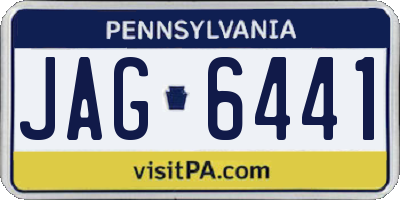 PA license plate JAG6441