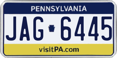 PA license plate JAG6445