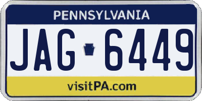 PA license plate JAG6449
