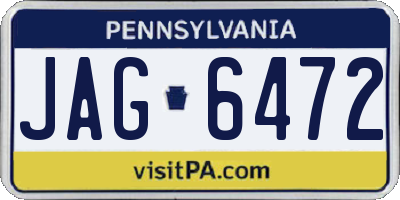 PA license plate JAG6472