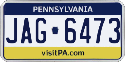 PA license plate JAG6473