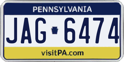 PA license plate JAG6474