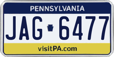 PA license plate JAG6477