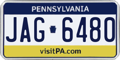 PA license plate JAG6480
