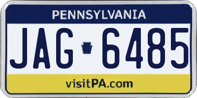 PA license plate JAG6485