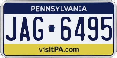 PA license plate JAG6495
