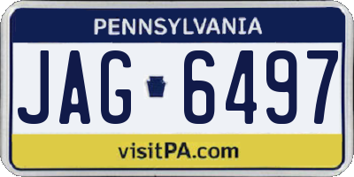 PA license plate JAG6497