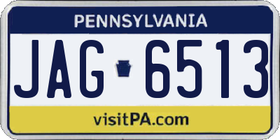 PA license plate JAG6513