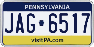 PA license plate JAG6517