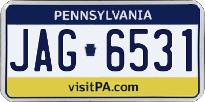 PA license plate JAG6531