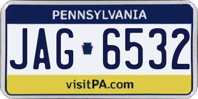 PA license plate JAG6532