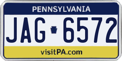 PA license plate JAG6572
