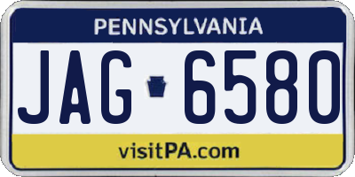 PA license plate JAG6580