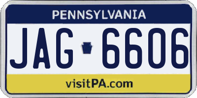 PA license plate JAG6606