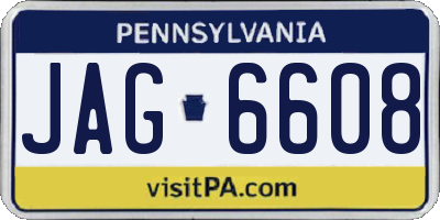 PA license plate JAG6608