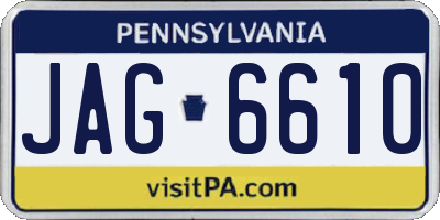 PA license plate JAG6610