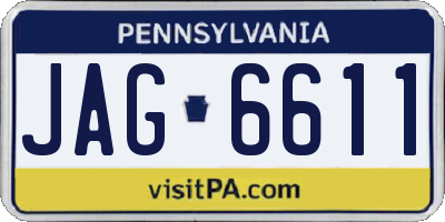 PA license plate JAG6611