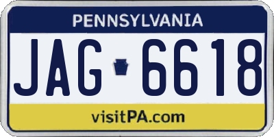 PA license plate JAG6618