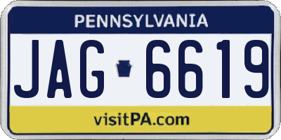 PA license plate JAG6619