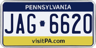 PA license plate JAG6620