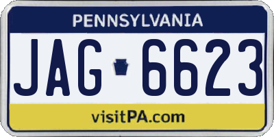PA license plate JAG6623