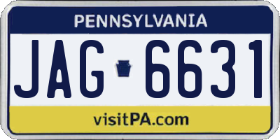 PA license plate JAG6631