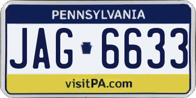 PA license plate JAG6633