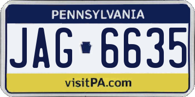 PA license plate JAG6635