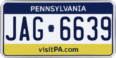 PA license plate JAG6639