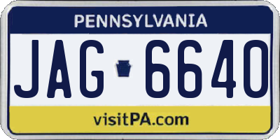 PA license plate JAG6640