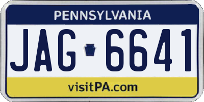 PA license plate JAG6641