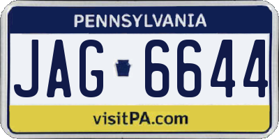 PA license plate JAG6644