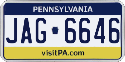 PA license plate JAG6646