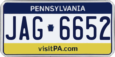 PA license plate JAG6652