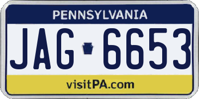 PA license plate JAG6653