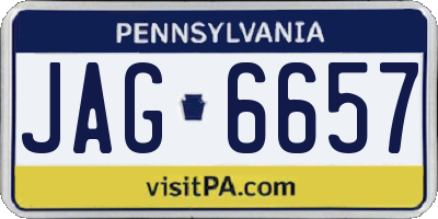 PA license plate JAG6657