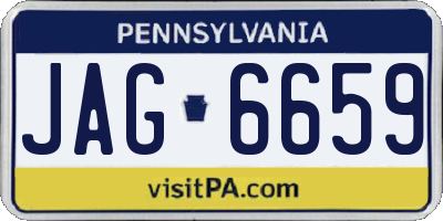 PA license plate JAG6659