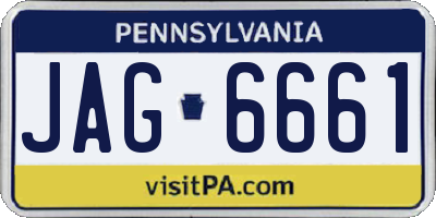 PA license plate JAG6661