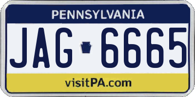 PA license plate JAG6665