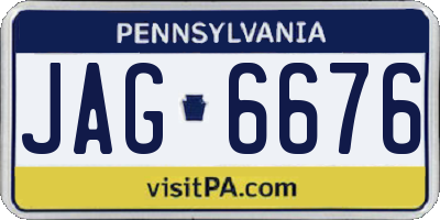 PA license plate JAG6676
