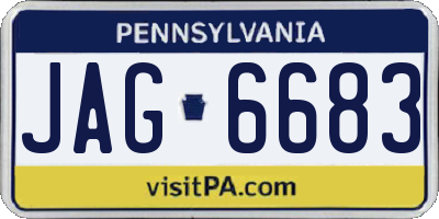 PA license plate JAG6683