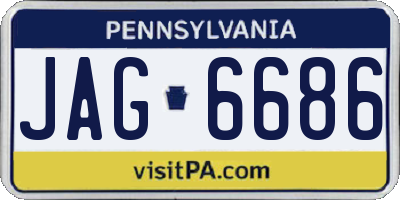 PA license plate JAG6686