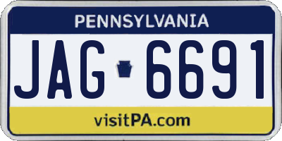 PA license plate JAG6691