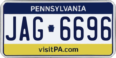 PA license plate JAG6696