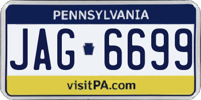 PA license plate JAG6699