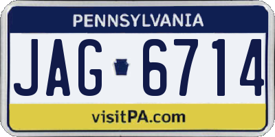 PA license plate JAG6714