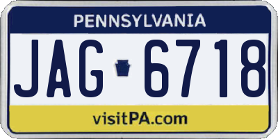 PA license plate JAG6718