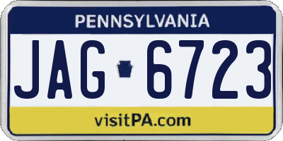 PA license plate JAG6723