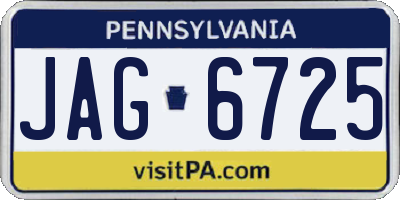 PA license plate JAG6725